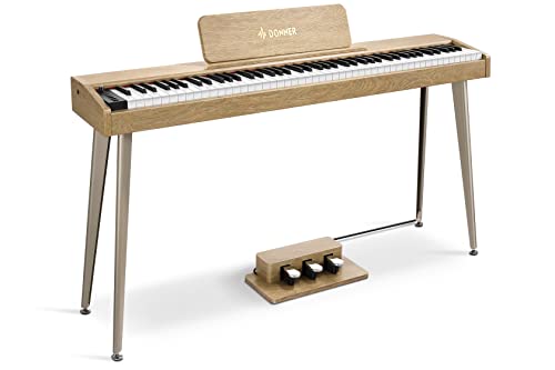 Donner DDP-60 88 Tasten Digital Piano für Anfänger, Elektrisches Keyboard mit anschlagdynamischen Tasten, 128 Stimmen, 83 Rhythmen, 8 Reverb-Effekte, 5 Stärkekurven, Auto Chord