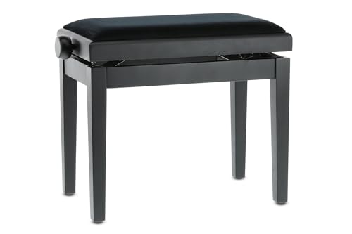 GEWA Pianobank Deluxe, Massivholz, höhenverstellbar schwarz matt