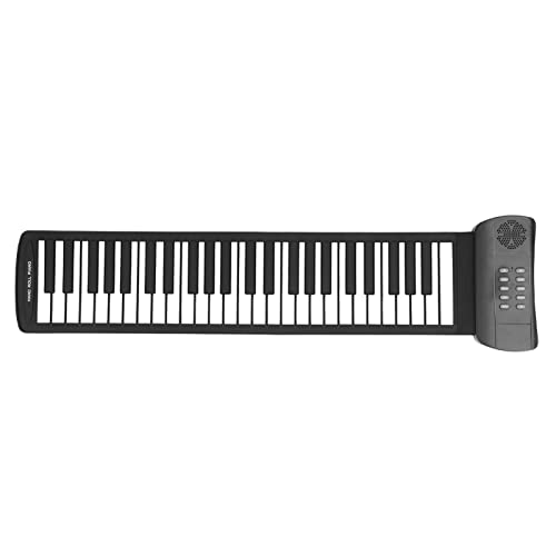 VBESTLIFE Roll-Up-Piano, 49 Tasten, Tragbares Elektronisches Klavier, 4D-Surround-Sound, Elektronisches Hand-Roll-Piano, für Anfänger, Erwachsene(PM49)
