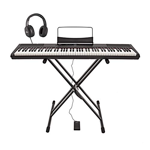 SDP-2 Stage-Piano von Gear4music mit Ständer Pedal und Kopfhörer