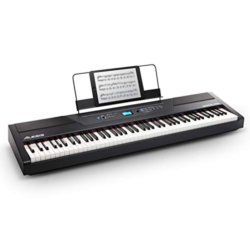 Alesis Recital Pro - 88- Tasten Digital Piano E Klavier mit Hammermechanik, eingebauten 20 Watt Lautsprechern, Kopfhörerausgang, Klavierlektionen-Abo