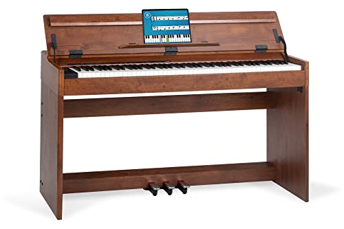 McGrey DP-18 WN E-Piano - 88 gewichtete Tasten mit Hammermechanik und Anschlagdynamik - 128 Klänge - Dual- und Split-Funktion - integrierte Tastaturabdeckung - 3 Pedale - Nussbaum matt