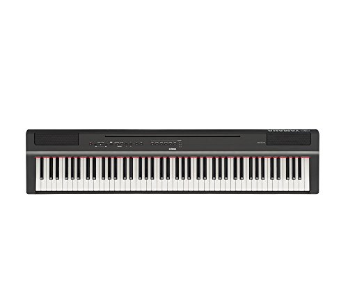 Yamaha P-121B Digital Piano, schwarz – Kompaktes, elektronisches Klavier mit 73 anschlagdynamischen Tasten – Kompatibel mit kostenloser App Smart Pianist
