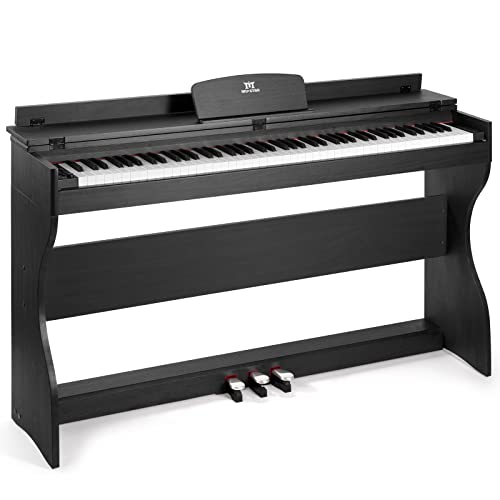 MUSTAR E Piano 88 Tasten, Digital Piano, Elektrisches Klavier mit Klavierständer, 3 Pedale Adapter, 2 Kopfhöreranschluss, LCD-Bildschirm, USB/MIDI, Piano für Anfänger